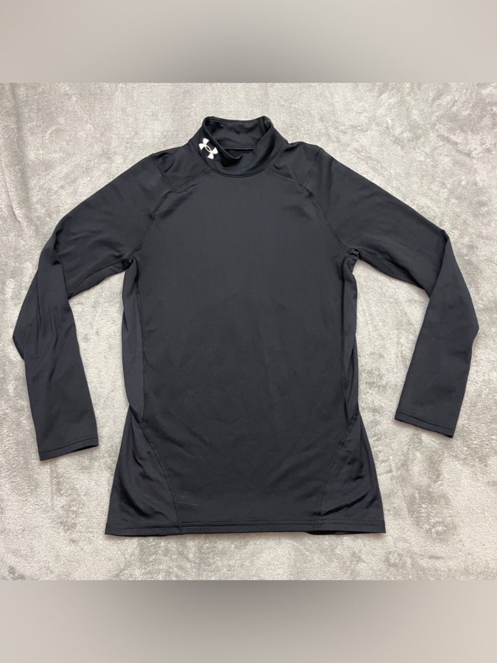 Under Armour ColdGear Fitted Long Sleeve Mock Neck Shirt Mens Medium Black